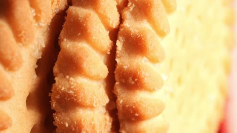 close-up of stacked cookies