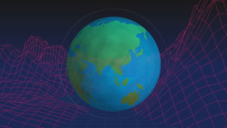 gráfico del globo y el paisaje
