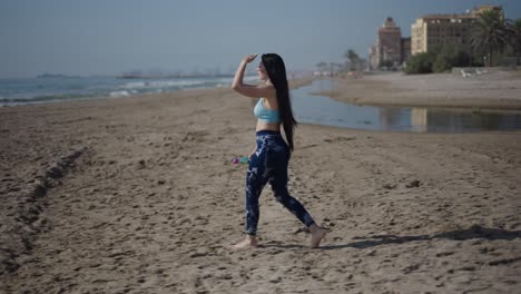woman walking on the beach
