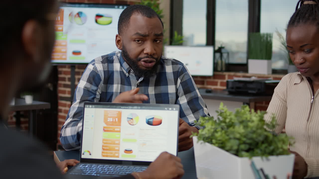 African american team of people meeting in boardroom office