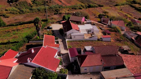 aerial flying over small rural village in torres vedras, portugal