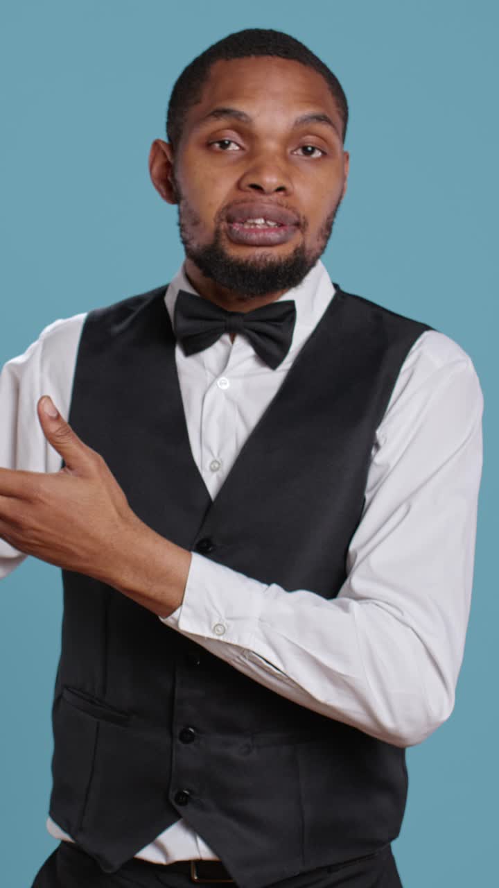 Professional African American Man Explaining and Gesturing