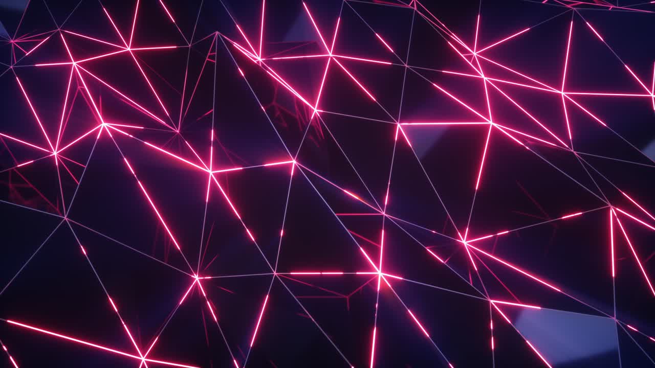 fondo poligonal geométrico abstracto con líneas de neón