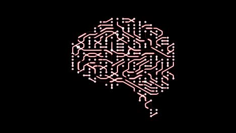 animación de bucle sin costuras de una placa de circuitos cerebrales.