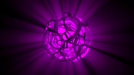 animación 3d de una esfera luminosa abstracta con canal alfa. en bucle