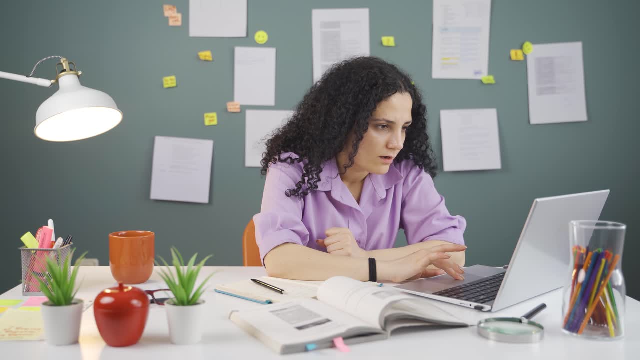 Female student with bad Exam Results.