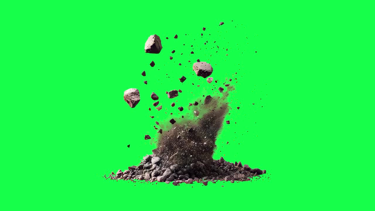 Earth explosion animation, transparent 4K video, green screen | Premium ...