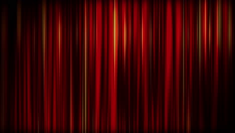 abstract animation of fabric waved drapery shine red background. closed red theater or cinema curtain on stage with flare sparkles. looped motion graphic.