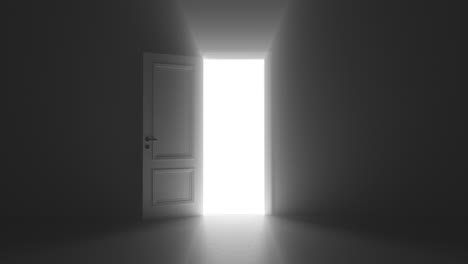 open door shine in dark room