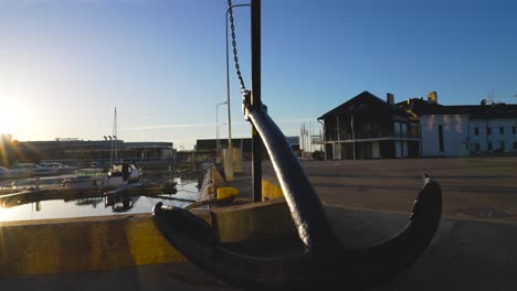 Footage-features-a-big-metal-anchor-that-is-in-Tallinn-harbor-located-in-Europe-Baltics-in-4K