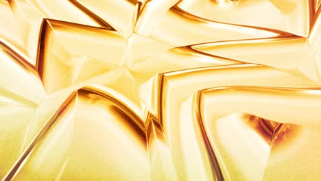 looped abstract background with wavy sparkling golden liquid pattern on shiny glossy surface. viscous yellow fluid like surface of gold foil or brilliant glass. beautiful creative festive backdrop.