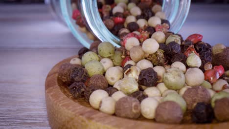 Macro-close-up-Mixed-peppercorns.-Dry-mix-peppercorns-close-up