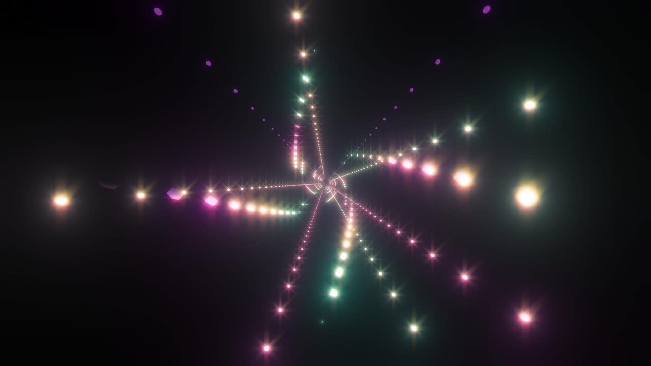 túnel brillante abstracto con luces de colores