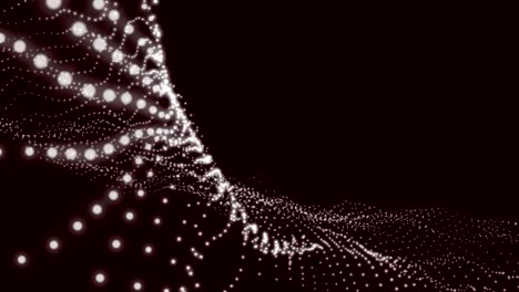 video generado digitalmente de manchas brillantes haciendo olas contra un fondo negro
