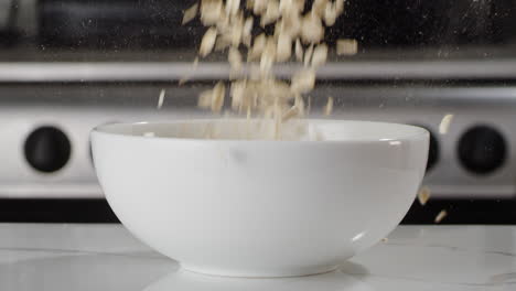 oats falling in slow motion