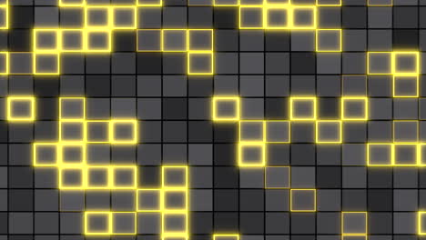 yellow square pattern on black background tiled stacked squares design