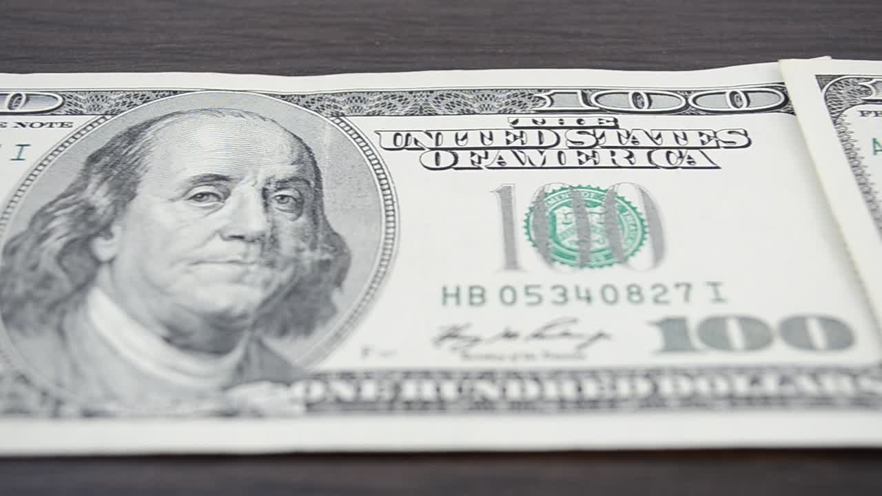 Banconota degli Stati Uniti. Riprese di denaro.