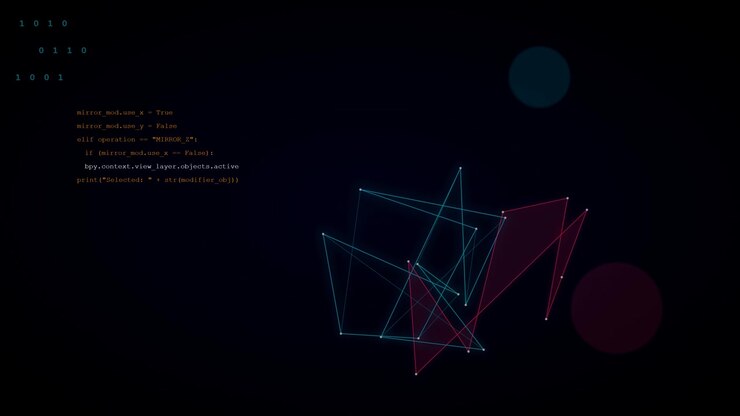 Abstract Digital Network Visualization with Programming Code Overlay