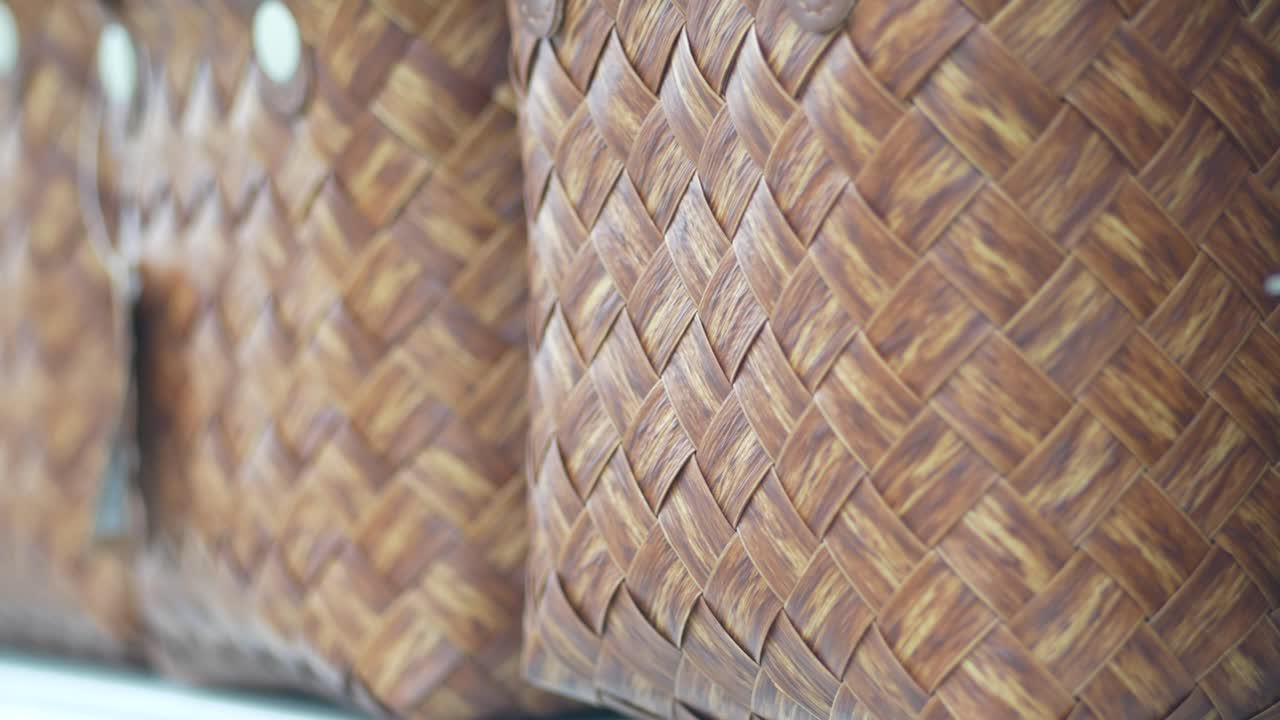 close up di cesti tessuti