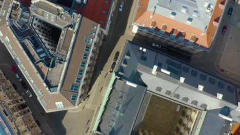 top down aerial view of buildings in downtown vienna, austria