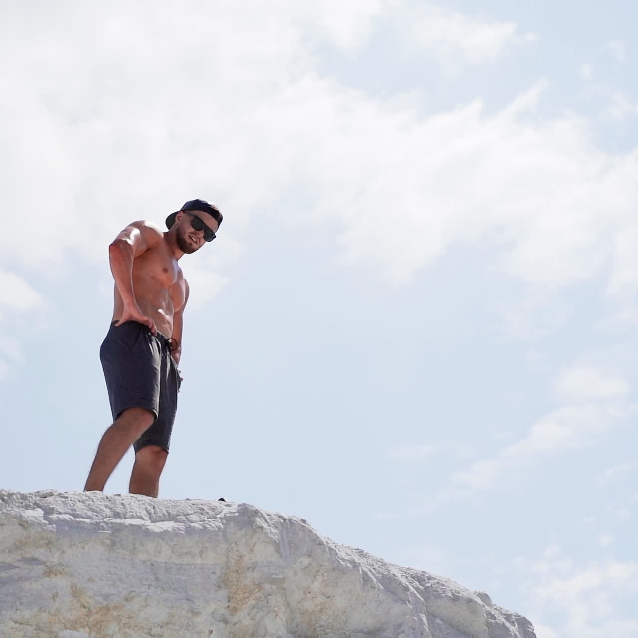 Man resting after training