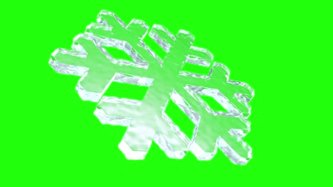 3d snowflake on green screen