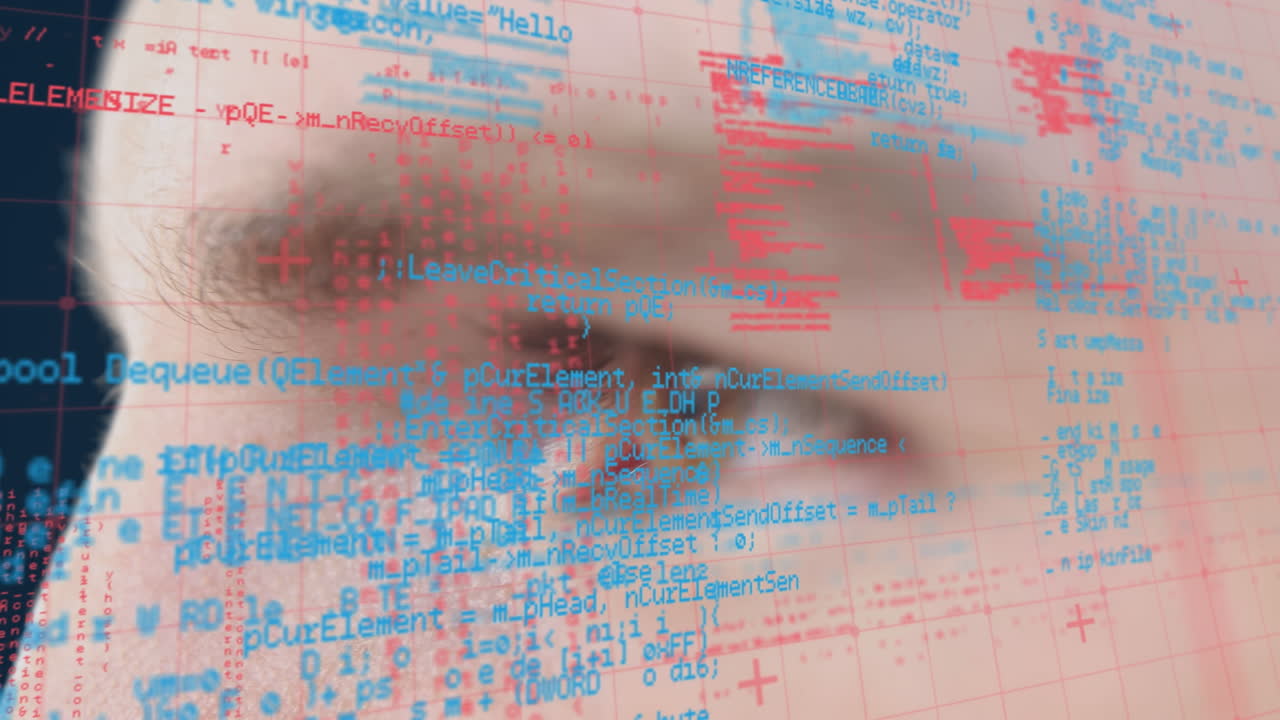 카우카시안 사업가에 대한 디지털 데이터 처리 애니메이션