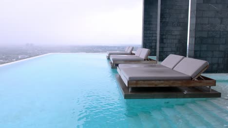 swimming pool hammock on the top floor of the building