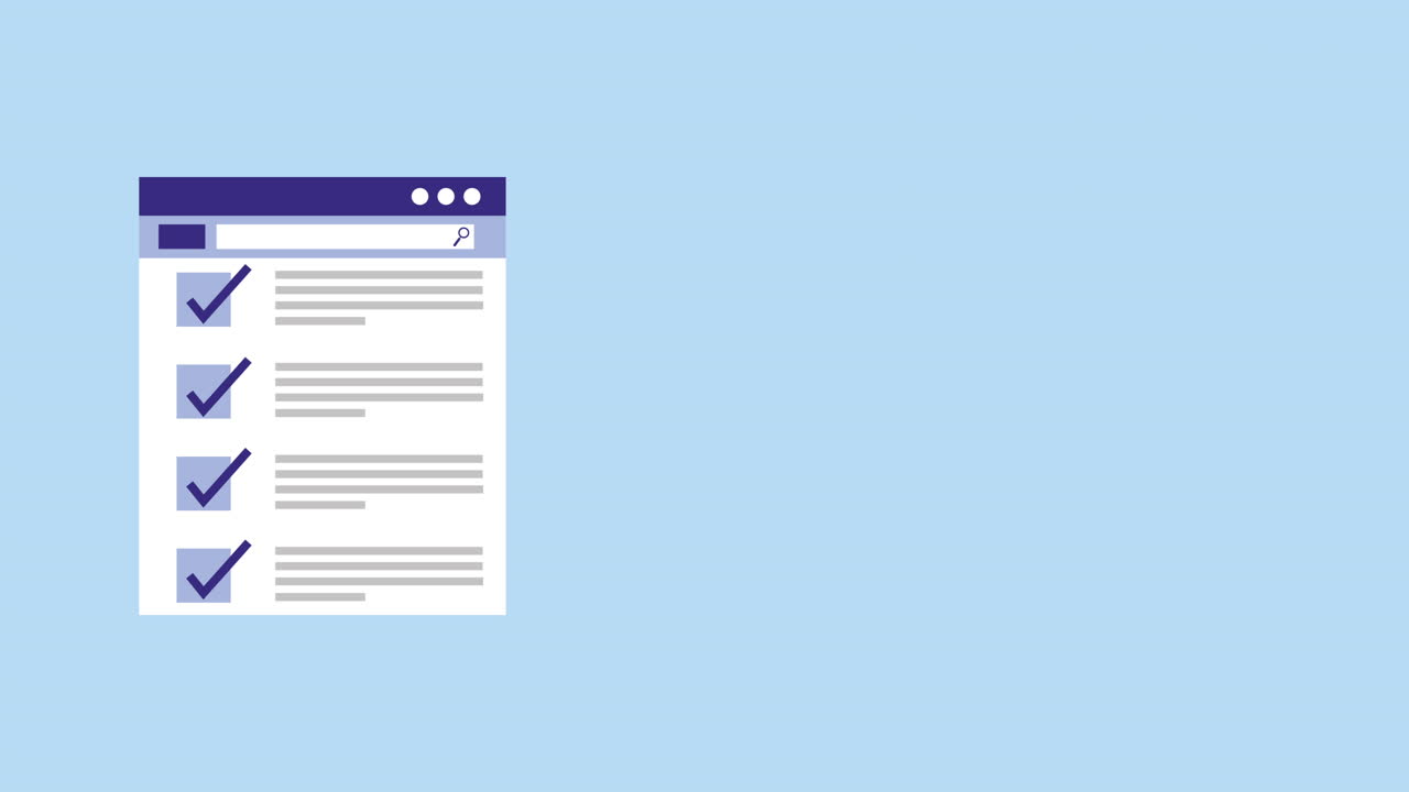 animación de la plantilla web de la lista de comprobación