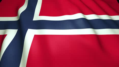 waving realistic flag of norway loop animation