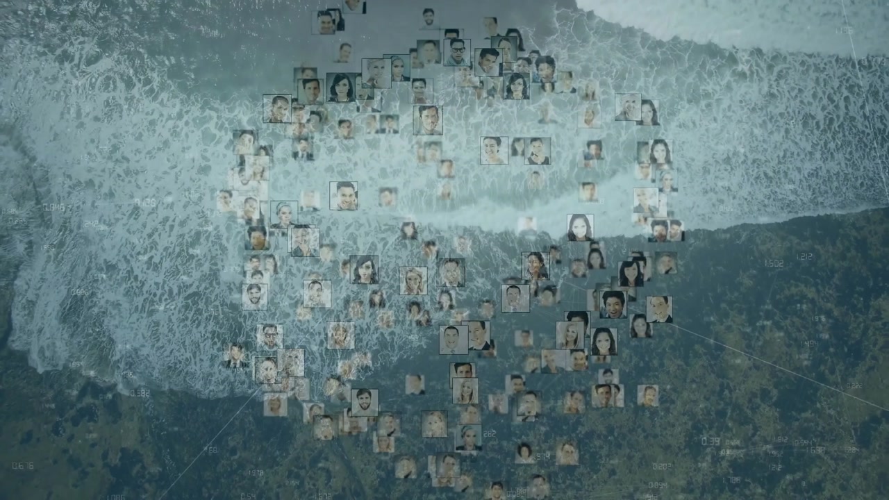 Upon network activation cluster drifting from sea to land highlighting tech community connectivity