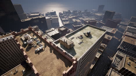 Aerial-view-of-New-York-downtown-building-roofs