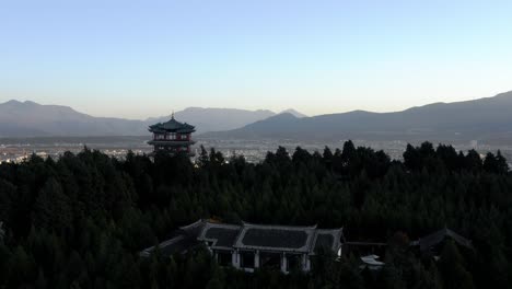 beautiful chinese lijiang city, morning sunrise aerial view