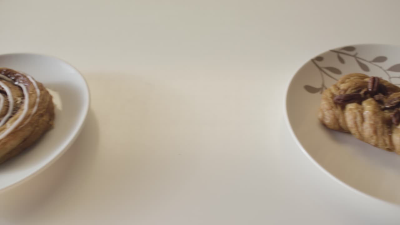 Assortment of pastries on plates