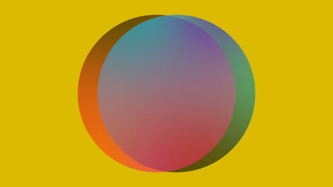 two circles in motion on a yellow background