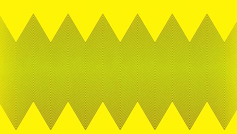 animación de líneas en zigzag que se mueven en movimiento hipnótico sobre fondo amarillo