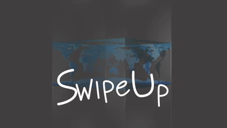 animación de deslizar el texto hacia arriba sobre el mapa del mundo en fondo negro
