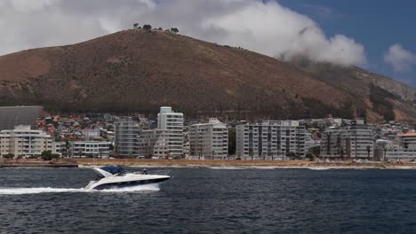 follow shot of a luxury boat