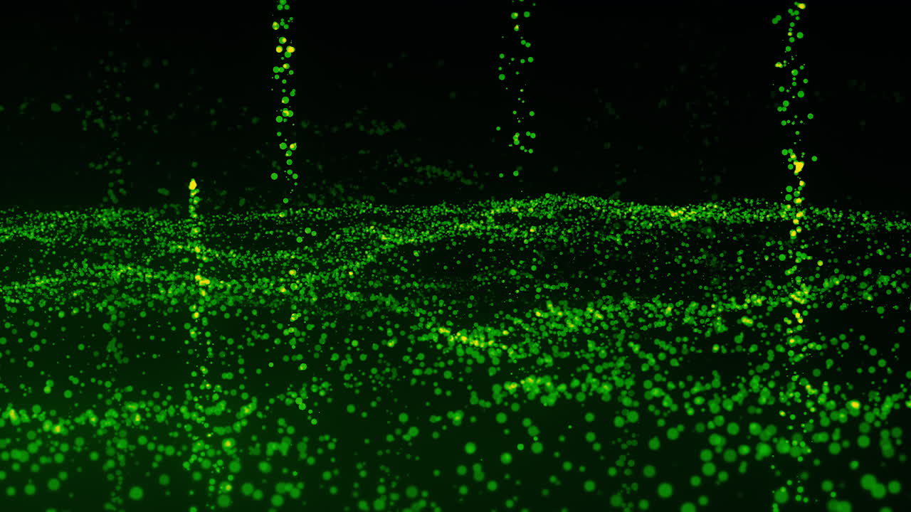 Abstract Green and Yellow Particle Waves