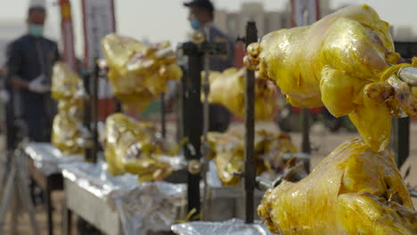 typical arab lamb barbecue