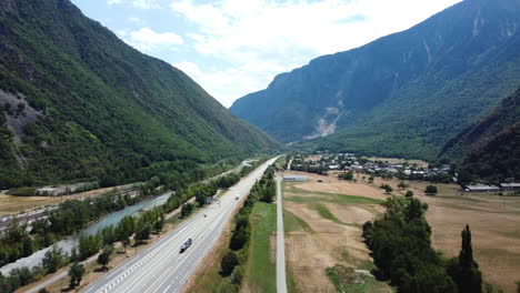 mountain highway through a valley