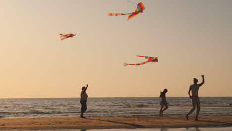 A-Young-Family-Actively-Spends-Time-Together---They-Play-Kites