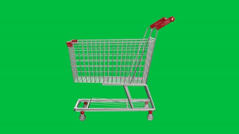 carrito de compras vacío en pantalla verde