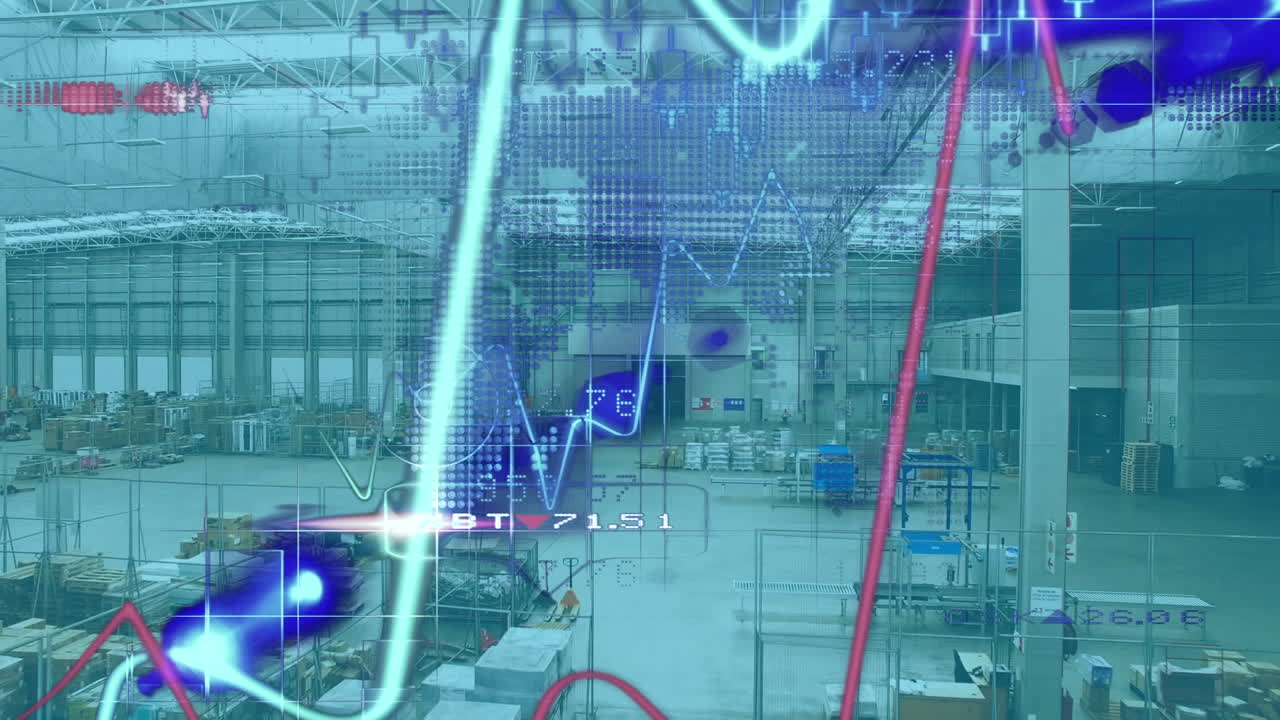 animación de las estadísticas y el procesamiento de datos financieros en el almacén