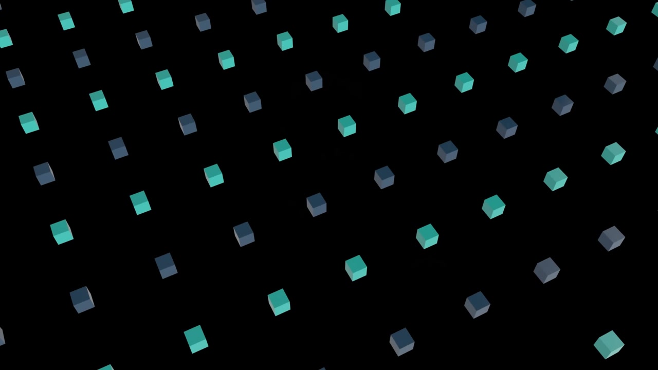 Animation of squares moving on black background