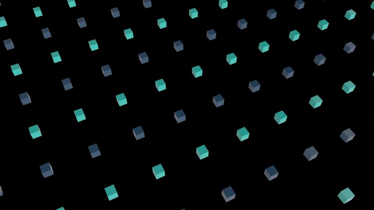 Animation of squares moving on black background