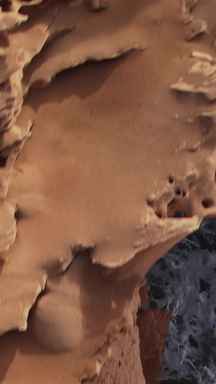 Aerial view of desert landscape in Morocco showing rock formations