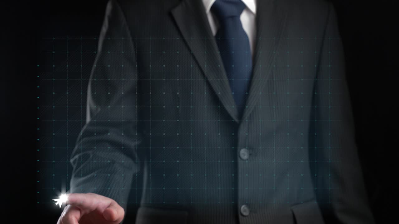 사업가 는 사업 이익 성장 을 나타내는 암시적 인 그래프 차트 를 금융 으로 그린다