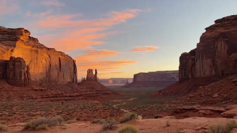 Vibrant Sunset over Monument Valley Desert Landscape