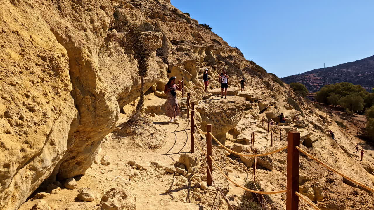 Rock staircase at Venetian Fortezza Castle in Rethymno, Crete, Greece